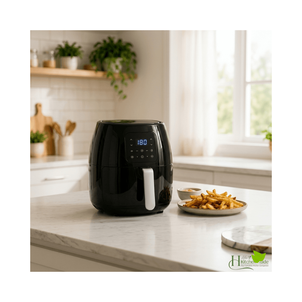 Compact air fryer for small kitchen countertops.