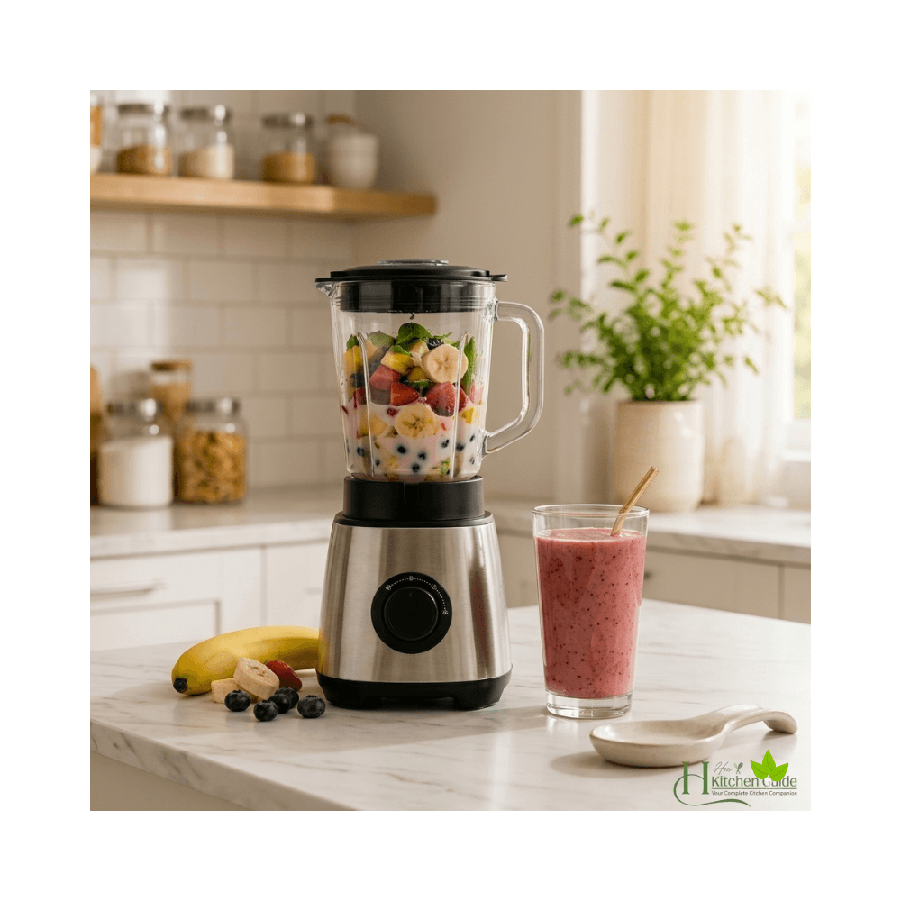 Compact blender and food processor for small kitchens.