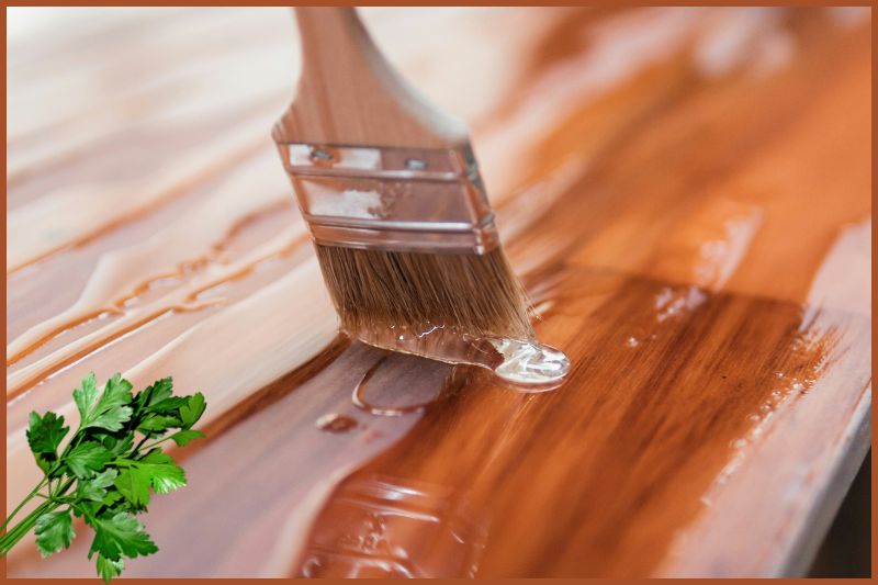 Applying food-grade mineral oil to maintain a wooden cutting board