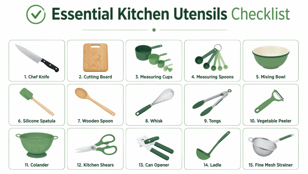 Essential kitchen utensils checklist for every home cook