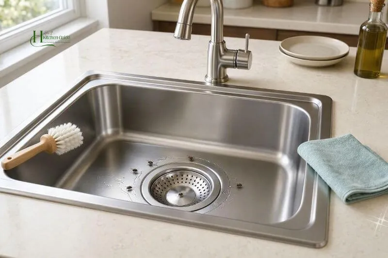 Fruit flies around a kitchen sink drain