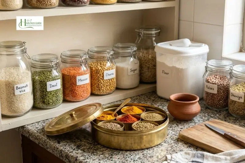 Masala box and airtight containers for spices rice daal and flour