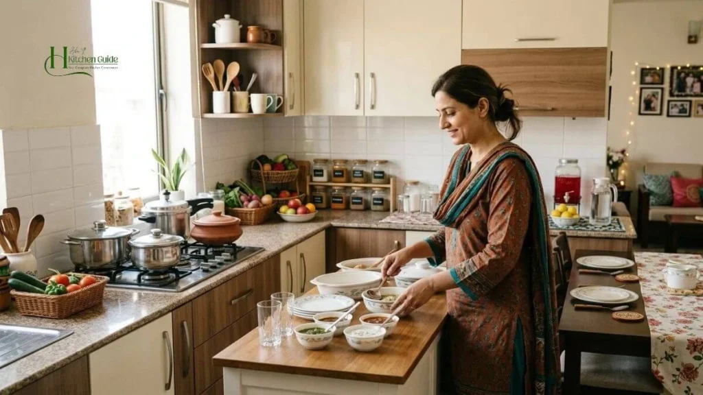 Organized kitchen prepared for a family gatherings & special occasions
