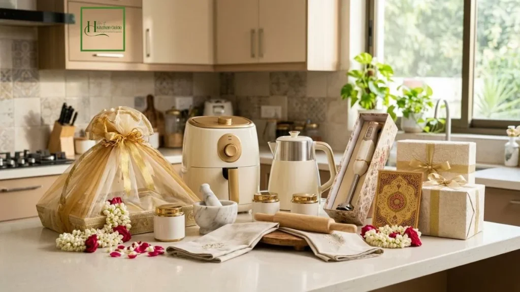 Kitchen appliances arranged as wedding gift ideas for newlyweds in Pakistan