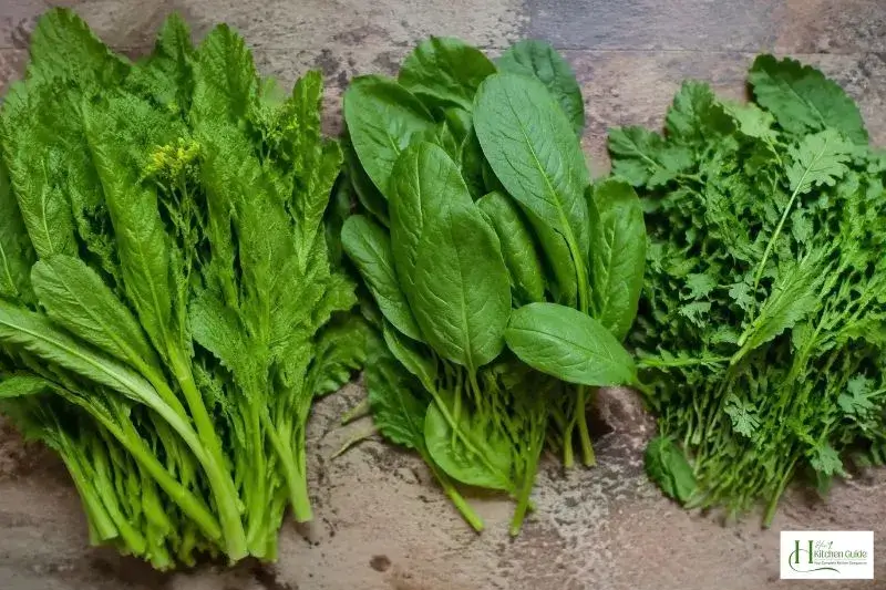 Fresh sarson, palak and bathua for Sarson Ka Saag