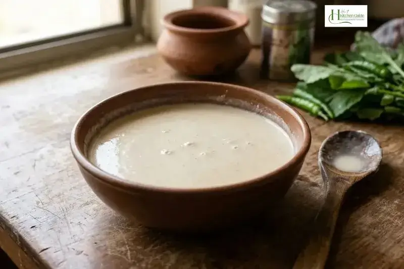 Wheat flour slurry for thickening Sarson Ka Saag